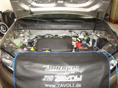 ein mit Zavoli auf Autogas umgerüsteter Motorraum des Dacia Sandero 1.2 55 KW